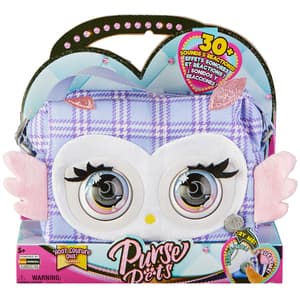 Jucarie interactiva SPINMASTER Purse Pets Bag Trendy Treats Hoot Couture Owl 20138764, 5 ani+, multicolor