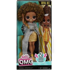 Papusa LOL SURPRISE O.M.G. - Royal Bee Fashionista MGA591603EUC, 3 ani+, argintiu-galben