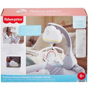 Carusel muzical 2in1 FISHER PRICE Curcubeu MTHBP40O, 0 luni+, alb-gri
