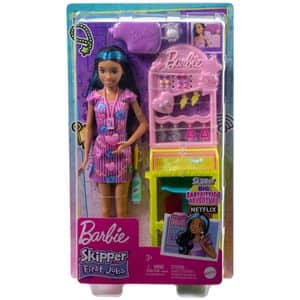 Papusa BARBIE Skipper - First Jobs Ear Piercer MTHKD78, 3 ani+, multicolor