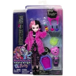 Papusa MONSTER HIGH Creepover Party - Draculaura MTHKY66, 4 ani+, negru-roz