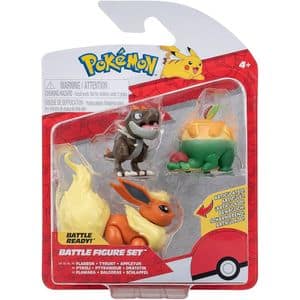 Set 3 figurine de actiune POKEMON Appltun, Tyrunt si Flareon S16 PKW3047180, 4 ani+, multicolor