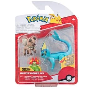 Set 3 figurine de actiune POKEMON Vaporeon, Rockruff si Bellossom S16 PKW3048180, 4 ani+, multicolor