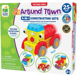 Joc de constructie 4 in 1 THE LEARNING JOURNEY In oras, 3 ani+, 25 piese, multicolor
