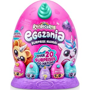 Jucarie de plus RAINBOCORNS Unicornul curcubeu Eggzania cu surprize ZR9258O, 3 ani+, multicolor