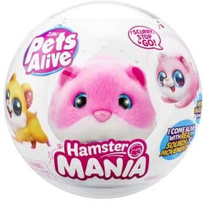 Jucarie de plus PETS ALIVE Hamster ZR95432O, 3 ani+, roz-alb