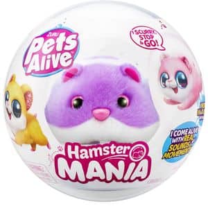 Jucarie de plus PETS ALIVE Hamster ZR95433O, 3 ani+, mov-alb