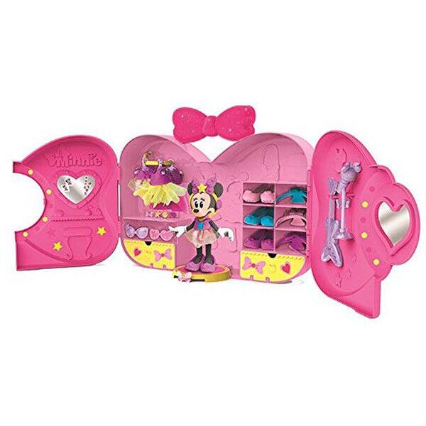 Set figurina DISNEY Minnie Mouse - Dressing Room 183711, 3 ani+, roz-negru