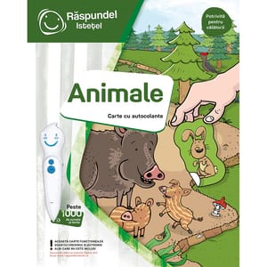 Carte interactiva cu autocolante RASPUNDEL ISTETEL Animale RASP63120, 3 ani+, multicolor