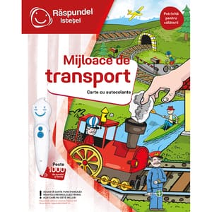Carte interactiva cu autocolante RASPUNDEL ISTETEL Mijloace de transport RASP63121, 3 ani+, multicolor