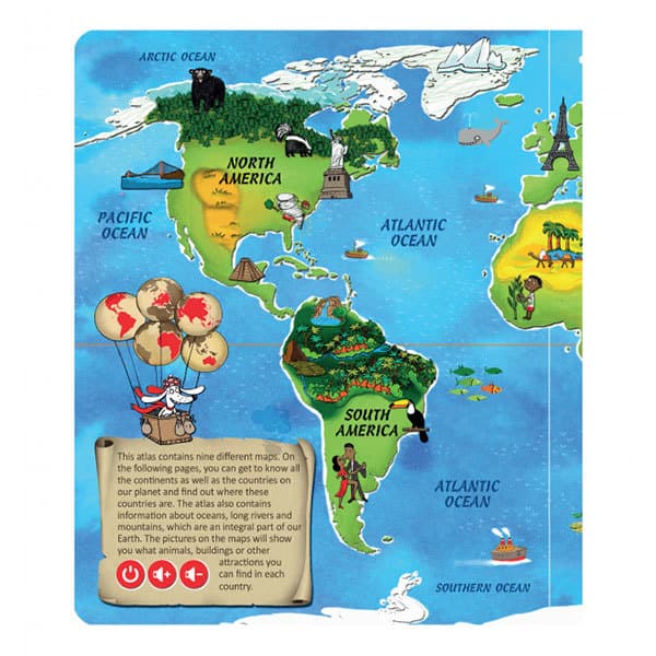 Carte interactiva RASPUNDEL ISTETEL World Atlas RASP17307, 2 ani+, multicolor