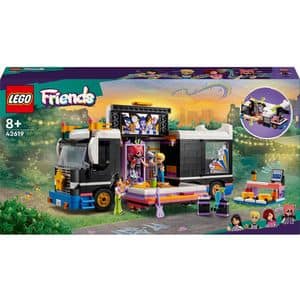 LEGO Friends: Autocar de turneu pentru staruri pop 42619, 8 ani+, 845 piese