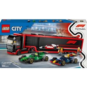 LEGO City: Camion F1 cu masinile F1 RB20 si AMR24 60445, 8 ani+, 1086 piese