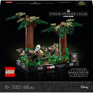 LEGO Star Wars: Diorama Urmarire cu speederul pe Endor 75353, 18 ani+, 608 piese