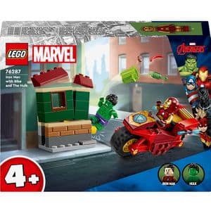 LEGO Marvel: Iron Man cu motocicleta si Hulk 76287, 4 ani+, 68 piese
