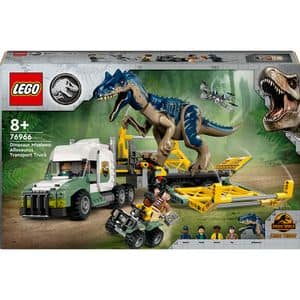 LEGO Jurassic World: Misiunea Dinozaur - Camion de transport pentru un Allosaurus 76966, 8 ani+, 588 piese