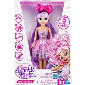 Papusa SPARKLE GIRLZ Hair Dreams - Balerina SK100314O, 3 ani+, mov-roz