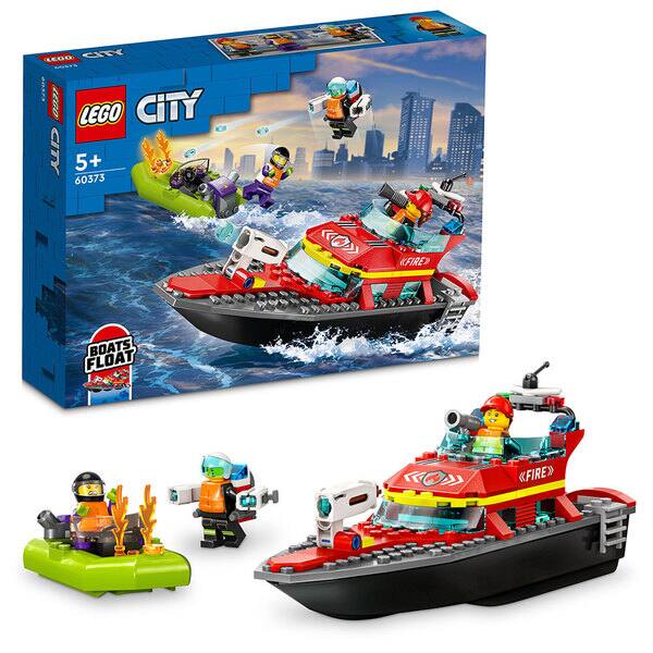 Specialist Control Finite LEGO City: Barca de salvare a pompierilor 60373, 5 ani+, 144 piese