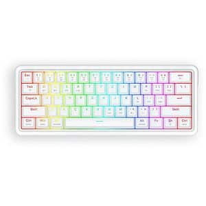 Tastatura Gaming Wireless mecanica REDRAGON Draconic V2 Pro, Bluetooth, USB, Layout US, alb