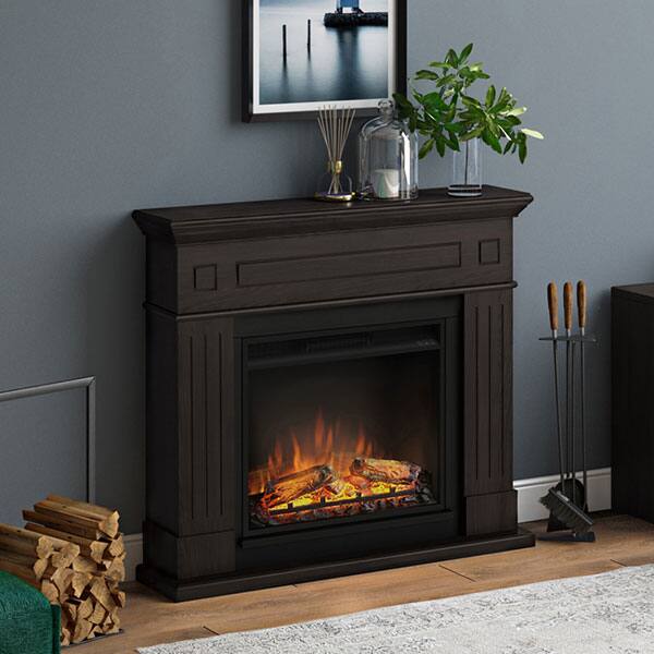 Semineu electric TAGU Larsen Espresso Wenge, 1500W, Focar 3D, Telecomanda, Wenge Espresso