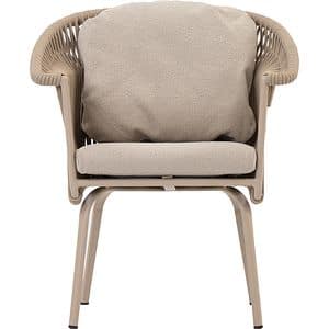 Scaun terasa LIVINTWIST Crown, aluminiu, 65.7 x 57.2 x 83.5 cm, bej