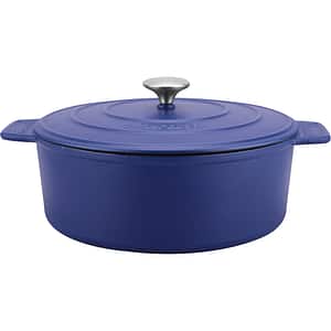 Cratita cu capac AMERCOOK Le Pluriel AC0112805.28PE, 4.5l, 28 cm, fonta, albastru