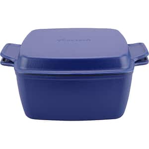 Oala cu capac AMERCOOK Le Pluriel AC0112805.24PE, 5l.2l, 24 cm, fonta, albastru