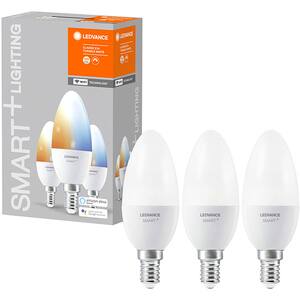 Set 3 becuri LED Smart LEDVANCE Candle 40, E14, 5W, 470lm, Wi-Fi, lumina variabila