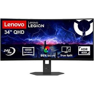 Monitor gaming curbat WLED VA LENOVO Legion 34W-2c, 34", WQHD, 240Hz, AMD FreeSync Premium, VESA Adaptive Sync, negru