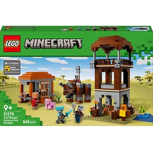 LEGO Minecraft: Avanpostul Jefuitorului si Distrugator 21278, 9 ani+, 665 piese