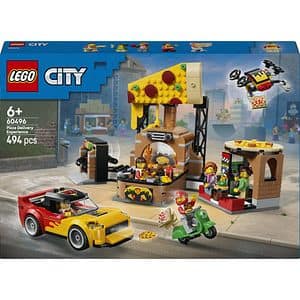 LEGO City: Experienta livrarii de pizza cu vehicule 60496, 6 ani+, 494 piese