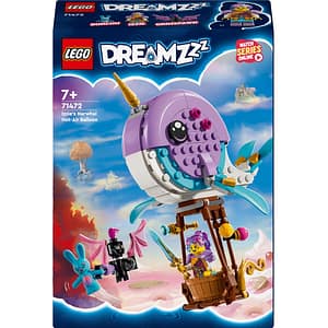 LEGO DREAMZzz: Balonul cu aer cald in forma de narval al lui Izzie 71472, 7 ani+, 156 piese