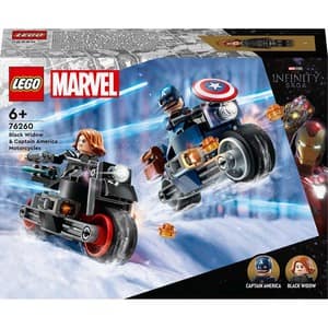 LEGO Super Heroes: Motocicletele lui Black Widow si Captain America 76260, 6 ani+, 130 piese