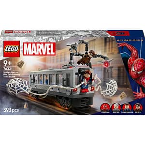 LEGO Marvel: Lupta de pe acoperisul trenului dintre Omul-Paianjen si Doc Ock 76321, 9 ani+, 393 piese