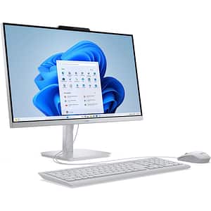 Sistem All in One LENOVO A100, 23.8" Full HD, Intel Core i3-N305 pana la 3.8GHz, 16GB, SSD 512GB, Intel UHD Graphics, FreeDos, Cloud Grey