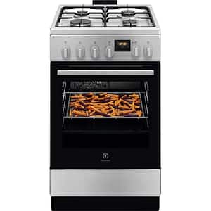 Aragaz ELECTROLUX LKK560222X, AirFry, 4 arzatoare, Gaz + Electric, L 50 cm, Grill, inox