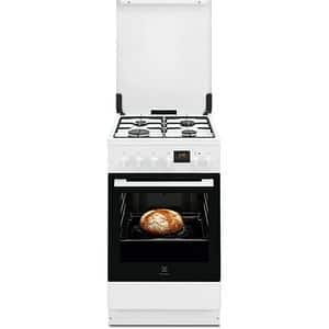 Aragaz ELECTROLUX LKK560233W, SteamBake, 4 arzatoare, Gaz + Electric, L 50 cm, Grill, alb