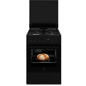 Aragaz ELECTROLUX LKK660225K, HotAir, 4 arzatoare, Gaz + Electric, L 60 cm, Grill, negru