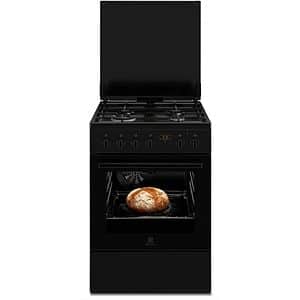 Aragaz ELECTROLUX LKK664222K, SteamBake, 4 arzatoare, Gaz + Electric, L 60 cm, Grill, negru