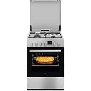 Aragaz ELECTROLUX LKM660223X, 4 arzatoare, Gaz + Electric, L 60 cm, Grill, inox antiamprenta