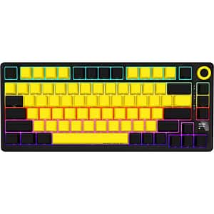 Tastatura Gaming Wireless mecanica LORGAR KBP7075W, USB, Layout US, galben
