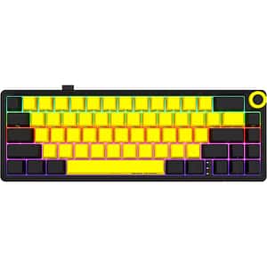 Tastatura Gaming Wireless mecanica LORGAR KBP70MW, USB, Layout US, galben
