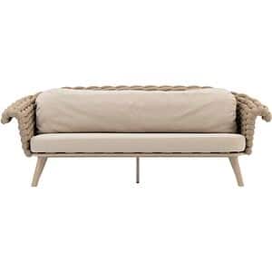 Canapea terasa LIVINTWIST Scroll, aluminiu, 230 x 90 x 79 cm, bej