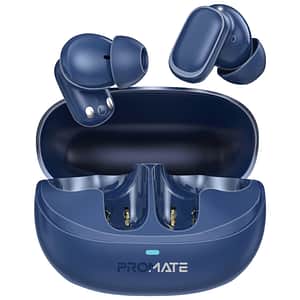 Casti PROMATE Lush Pro, True wireless, Bluetooth, In-ear, Microfon, albastru