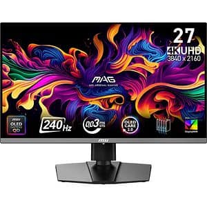 Monitor Gaming QD-OLED MSI MAG 272UP QD-OLED X24, 26.5", 4K UHD, 240Hz, DisplayHDR True Black 400, USB-C, negru