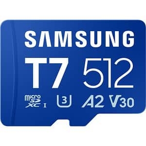 Card de memorie SAMSUNG T7, microSDXC, 512GB, 170MB/s, clasa U3, V30, A2