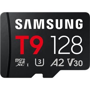Card de memorie SAMSUNG T9, microSDXC, 128GB, 200MB/s, clasa U3, V30, A2