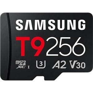 Card de memorie SAMSUNG T9, microSDXC, 256GB,200MB/s, clasa U3, V30, A2, adaptor