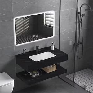 Set mobilier baie SANDONNA Lumi, 60 x 50 x 15 cm, negru