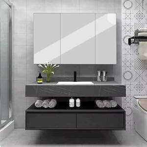 Set mobilier baie SANDONNA Nova, 100 x 50 x 15 cm, negru